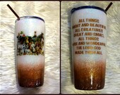 All Things Great and Small Animal Holographic Glitter Tumbler Cup - Vet Gift - Dog, Cat, Goat, Cow, Horse, Farm, Animal Lover Gift - 20 oz