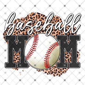 Baseball Mom Leopard Sublimation Transfer, Printed, Ready to Use, Baseball Sublimation Design Transfer, Sublimation Image, Shirt/Mug