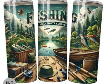 Fishing Tumbler Sublimation Wrap - Ready to Press Sublimation Transfer - 20 oz Straight, Fish Tumbler Wrap, Gift for Man, Fisherman