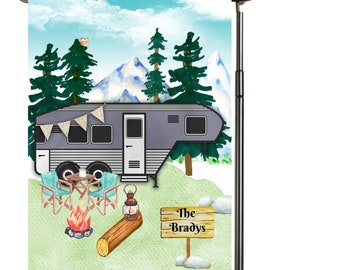 Camping Garden Flag, Personalized, Garden Flag, Name Garden Flag, Camper Decor, Camping Flag, Yard Decor, Yard Decoration, Camper Decor