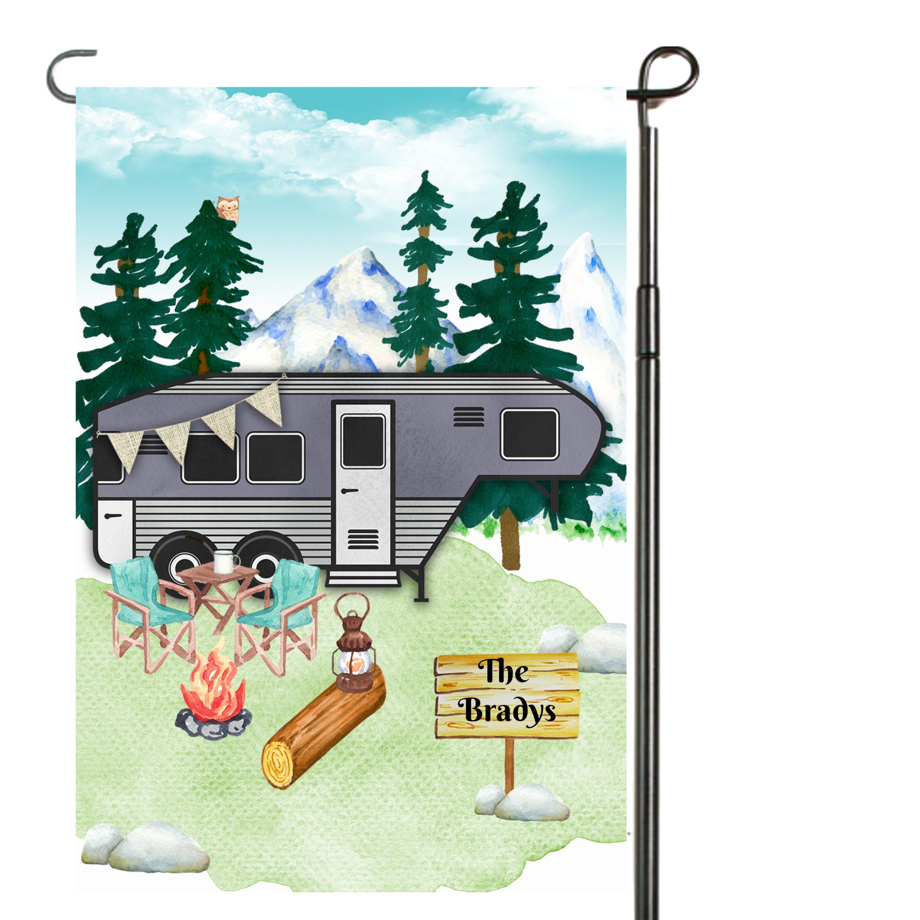 Camping Garden Flag Personalized Garden Flag Name Garden Etsy