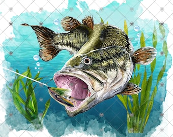 Bass Fish Sublimation Transfer - Ready to Press, Fishing Shirt Transfer for  Man, Dad Fishing Shirt DIY Transfer, Fisherman, Outdoorsman