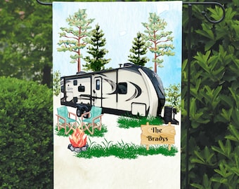 Camping Garden Flag, Personalized, Garden Flag, Name Garden Flag, Camper Decor, Camping Flag, Yard Decor, Yard Decoration, Camper Decor