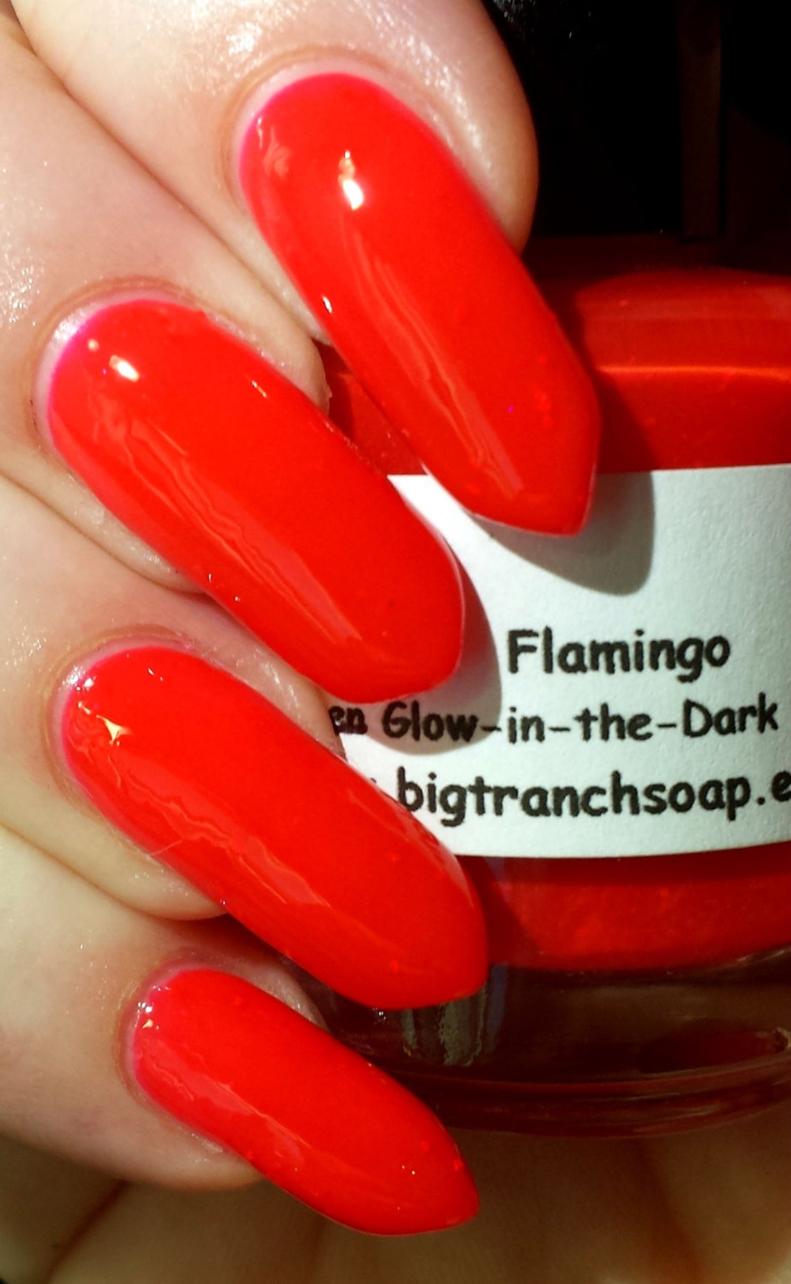 Glow-in-the-dark Fluorescent Pink Nail Polish FLAMINGO | Etsy