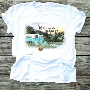 Camper Making Memories Sublimation Transfer, Ready to Press Sublimation Image, Camp, Outdoors, Camping Gift, Travel Trailer, DIY Shirt, Camp image 2
