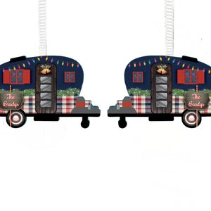 Christmas Camper with Christmas Lights and Name Ornament, Personalized, Plaid Camper Ornament, Name Ornament, Camping, Couple Gift image 10