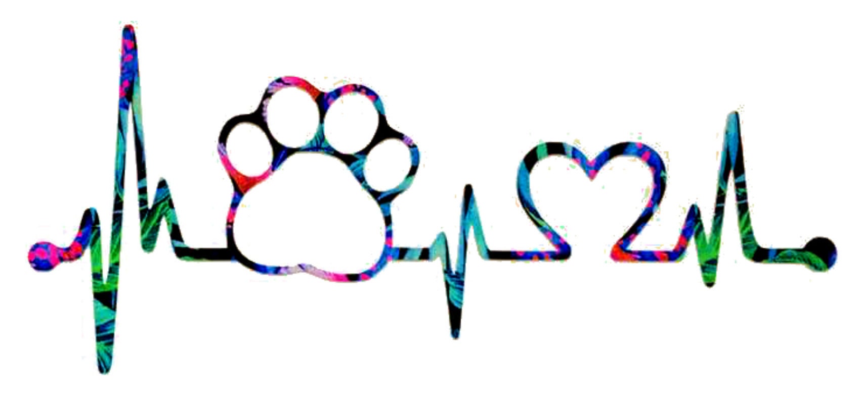Pawprint Heartbeat Decal Paw Print Sticker Dog Cat Decal Etsy
