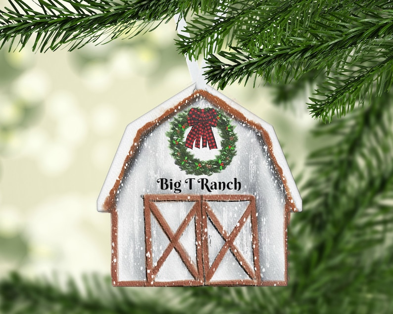 Barn Personalized Christmas Ornament Farm Ornament Ranch Etsy