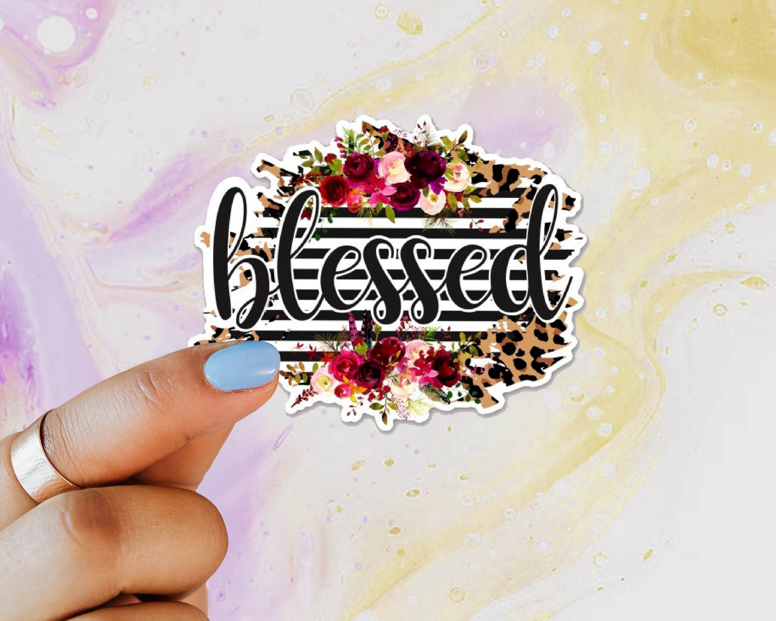 Blessed Sticker, Laptop Sticker, Water Bottle Sticker, Blessed