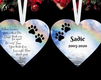 Pet Memorial Heart Ornament, Personalized, In Memory Christmas Ornament, Pet Loss, Dog Memorial Gift, Cat Memorial, Animal Rescue Donation