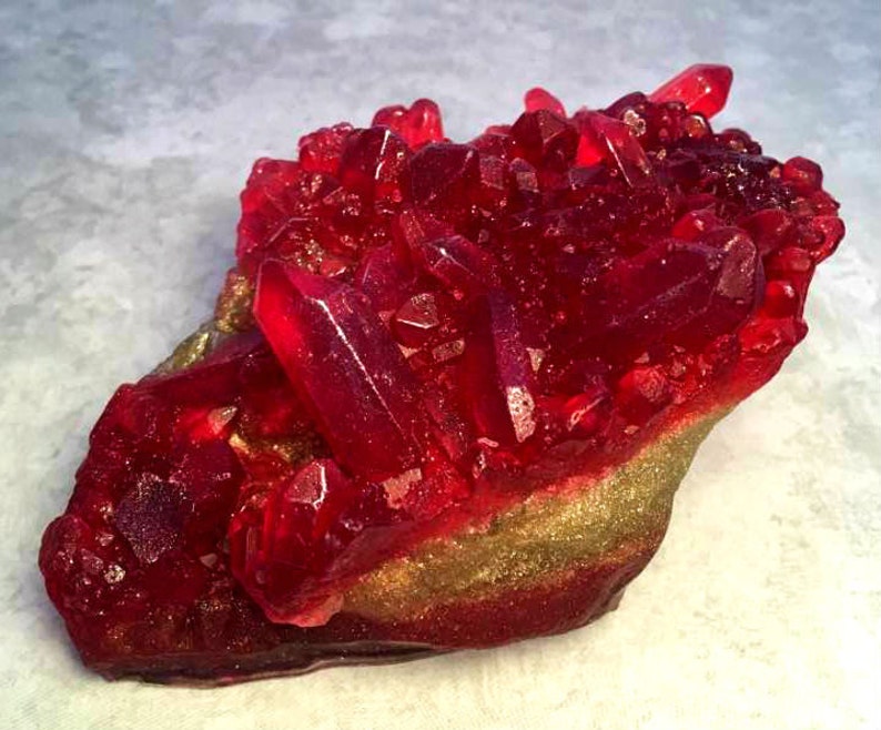 Ruby Red Geode Crystal Gemstone Rock Soap Pomegranate image 2