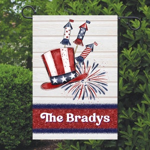 4th of July Garden Flag Personalized, Patriotic Garden Flag, Red White and Blue Flag, Welcome Yard Flag, Independence Day Decor, Summer Flag