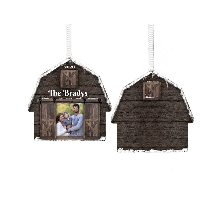 Farm Gift Personalized Ornament Name Ornament Picture Gift Ranch Holiday Custom Christmas Family Gift Barn Photo Christmas Ornament