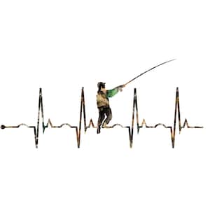 Fishing Heartbeat Sticker Decal, Fisherman Sticker, Outdoors Decal, Fishing, Fish Decal, Decal for Man, Car Window, Outdoorsman Gift