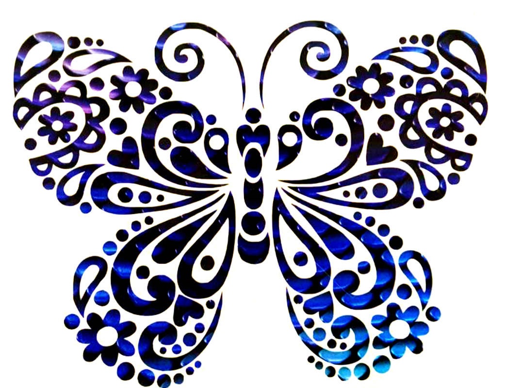 Butterfly Flower Fancy Car Decal Butterfly Decal Vinyl Etsy