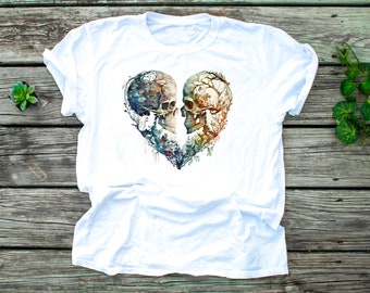 Skeleton Skull Lover Heart Sublimation Transfer, Skulls Transfer