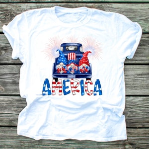 4th of July Patriotic Gnome Truck Sublimation Transfer Summer ...