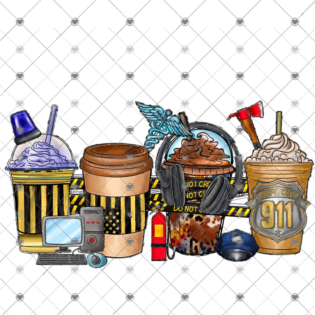 Dispatcher Coffee Drink Sublimation Transfer, Ready to Press, 911 ...