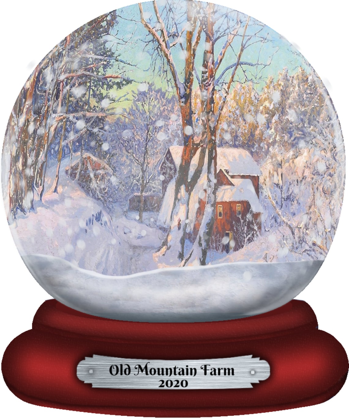 Farmhouse Snow Globe Christmas Ornament Personalized Etsy