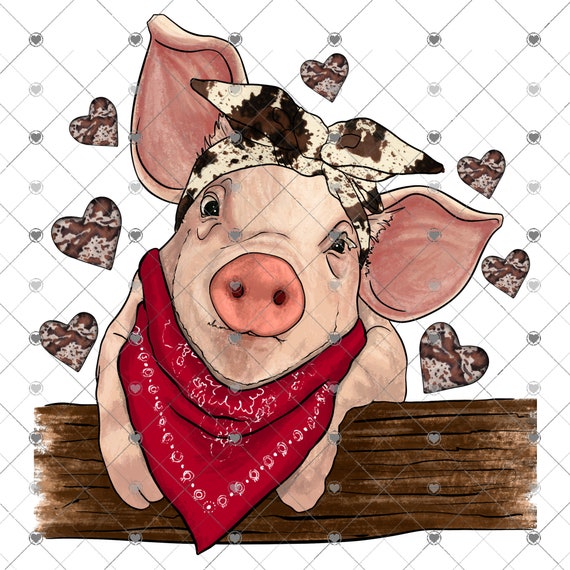 Pig Bandana Cute Love Pig T-Shirt Pig Bandana Cute Love Pig T-Shirt