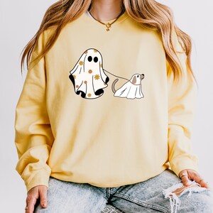 Сute Ghost Dog Shirt, Comfort Colors® Dog Lovers Halloween Gift, Halloween Dog Shirt, Spooky Season, Womens Halloween Shirt, Fall Sweatshirt image 6