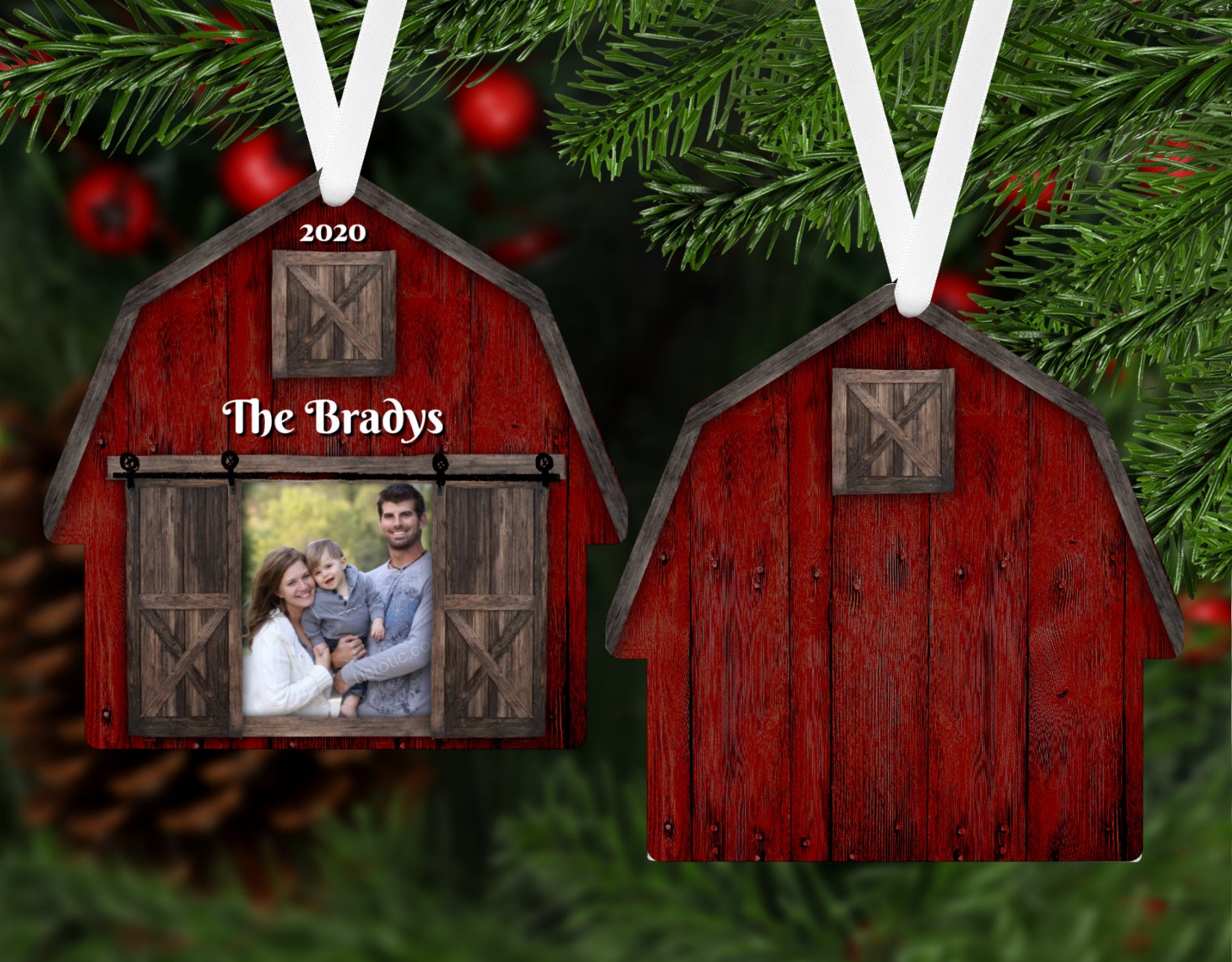 Barn Photo Christmas Ornament Personalized Ornament Custom Etsy