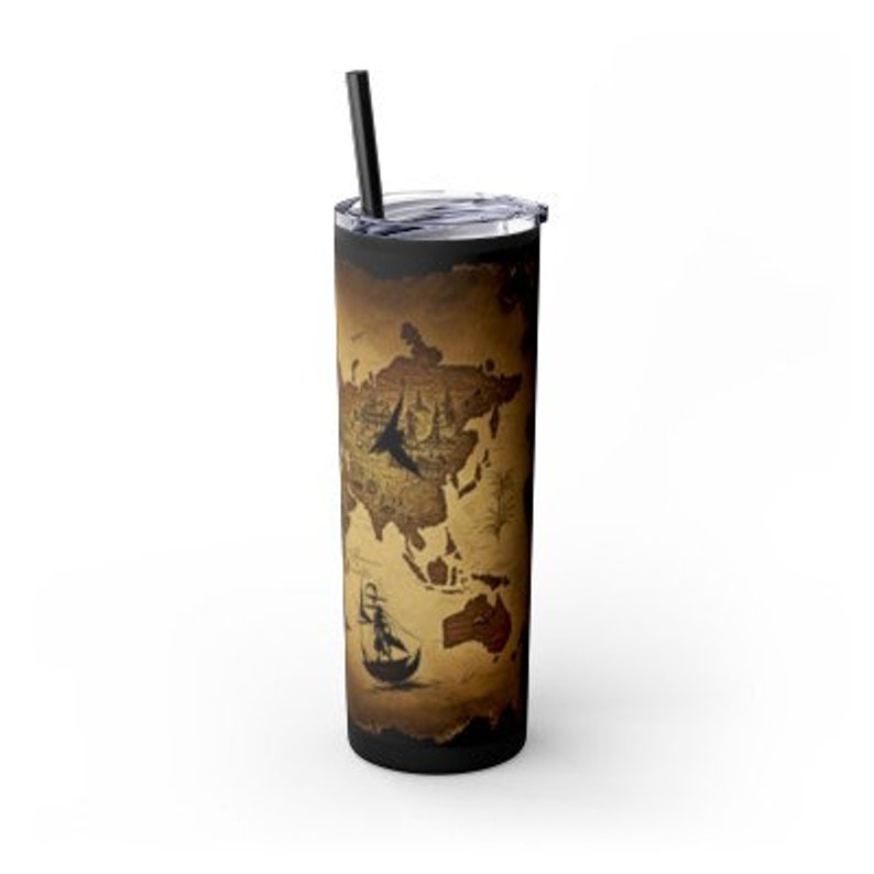 Pirate Treasure Map Tumbler Wrap Sublimation Transfer Ready to Press 20 oz Straight Pirates Tumbler Wrap, Ocean, Sub Transfer image 5