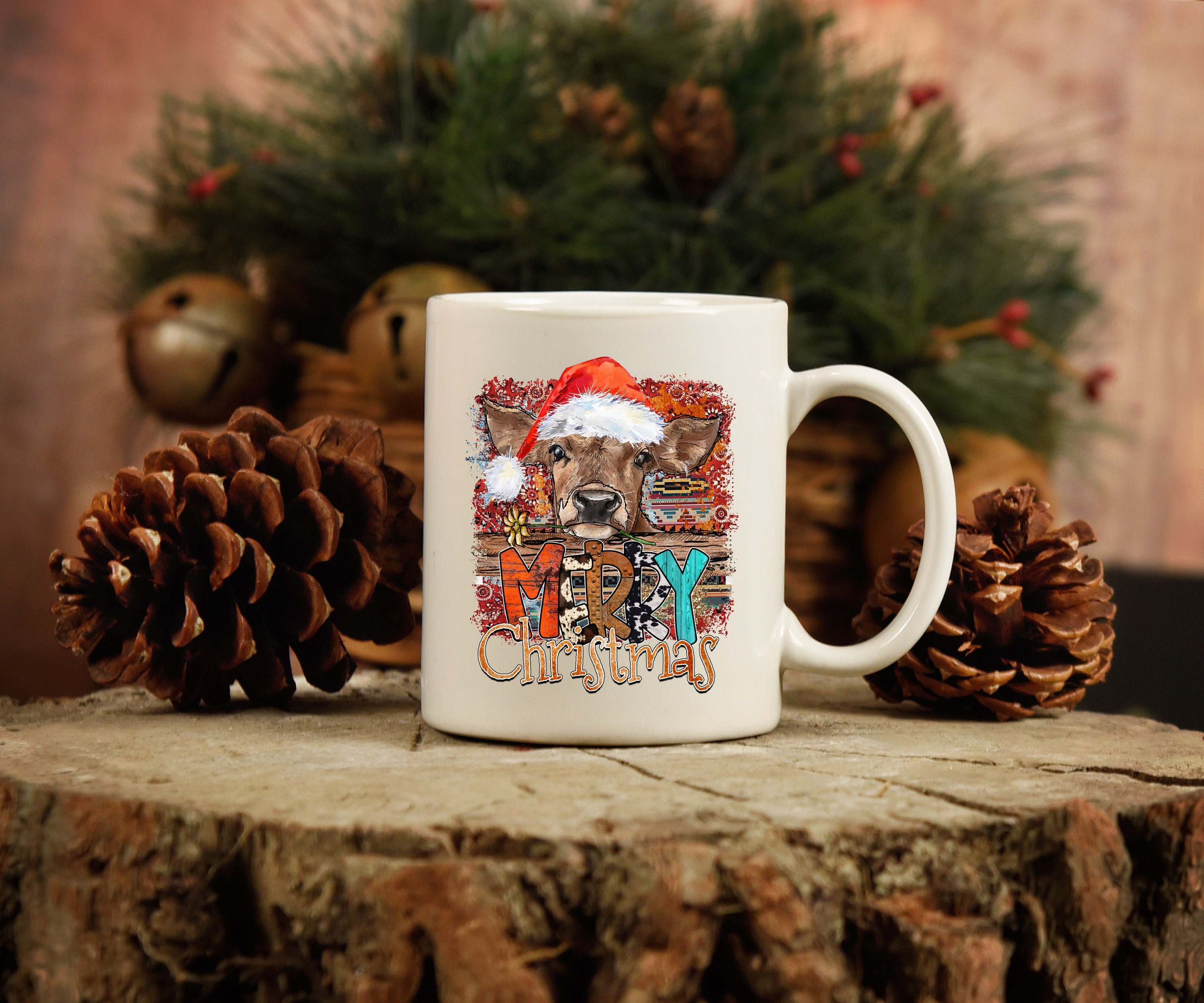 Merry Christmas Cow Sublimation Transfer Cows Farm Heifer - Etsy