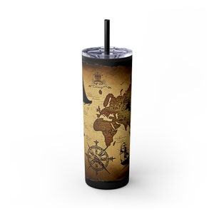 Pirate Treasure Map Tumbler Wrap Sublimation Transfer Ready to Press 20 oz Straight Pirates Tumbler Wrap, Ocean, Sub Transfer image 4