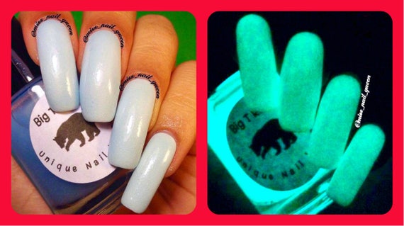 glow in the dark nails blue