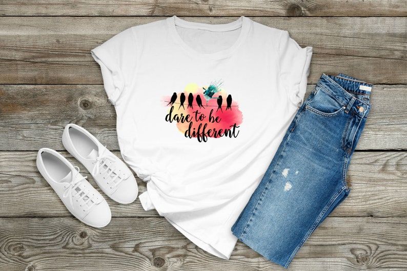 Dare to be Different Birds Sublimation Transfer, Sub Image, Ready to Press, Printed, Ready to Use, Bird Sublimation, Adult T-Shirt Size image 10