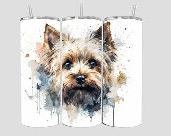 Yorkie Tumbler Sublimation Wrap - Ready to Press Sublimation Transfer - 20 oz Straight Tumbler, Dog Mom Printed Transfer, Yorkie Dog Lover