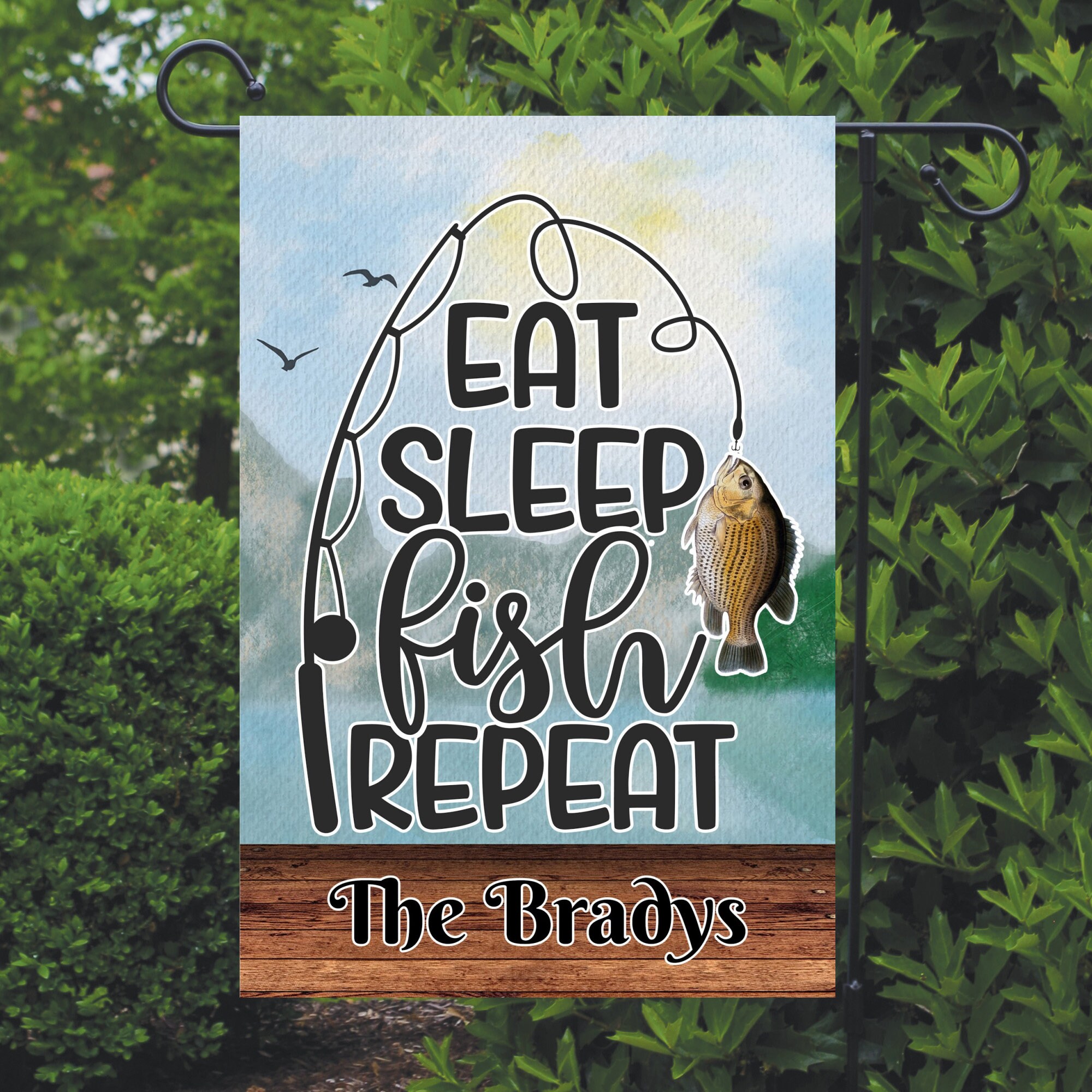 EAT, SLEEP, FROG, REPEAT Garden Flag | LookHUMAN