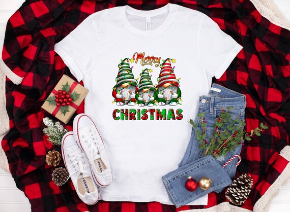 Gnomes For Christmas Tree Gnomie Red Plaid Leopard T-Shirt Gnomes For Christmas Tree Gnomie Red Plaid Leopard T-Shirt