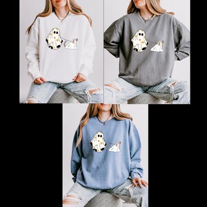 Сute Ghost Dog Shirt, Comfort Colors® Dog Lovers Halloween Gift, Halloween Dog Shirt, Spooky Season, Womens Halloween Shirt, Fall Sweatshirt image 8