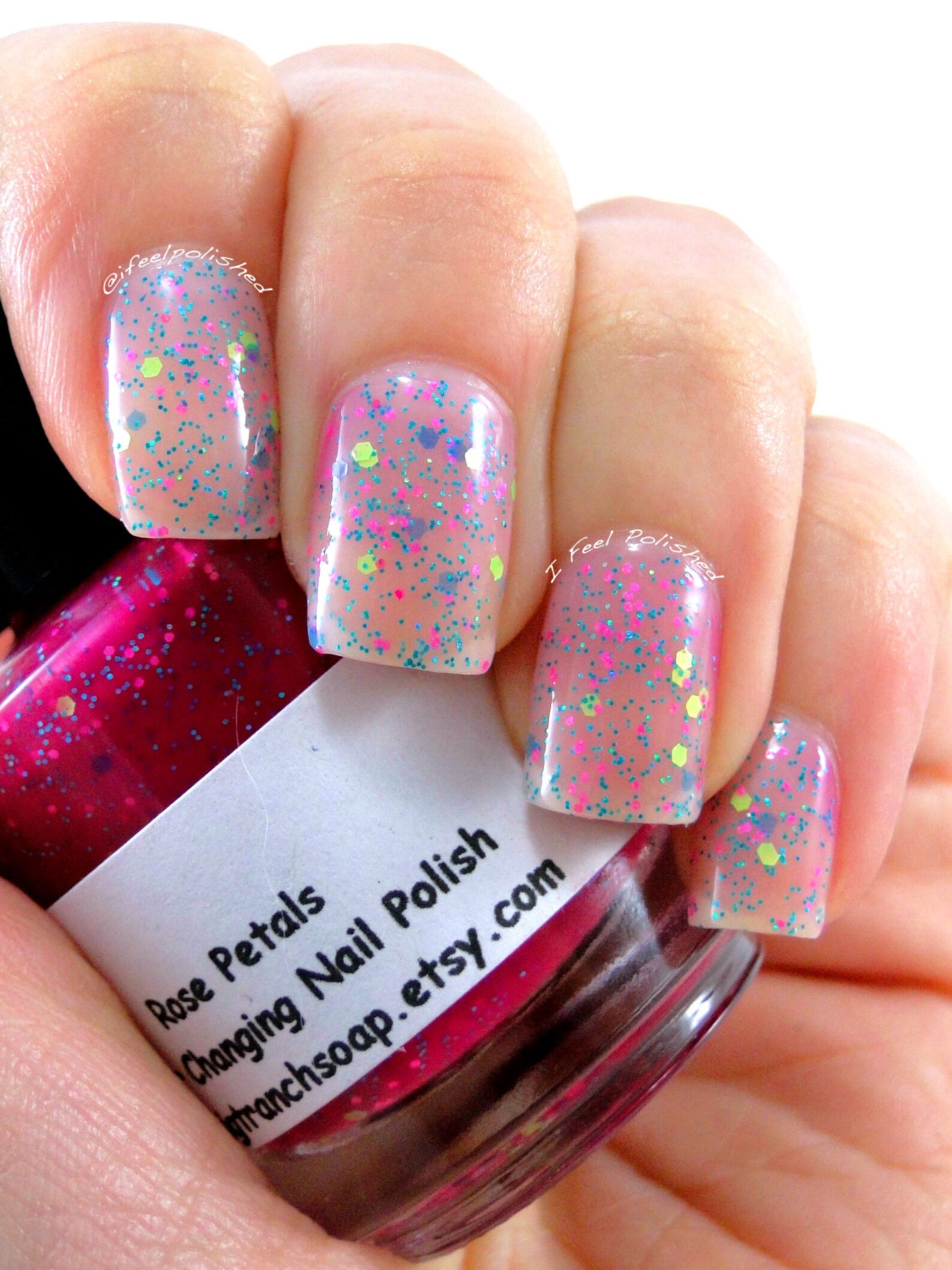 Color Changing Nail Polish Glitter Mood Nail Polish Rose Etsy
