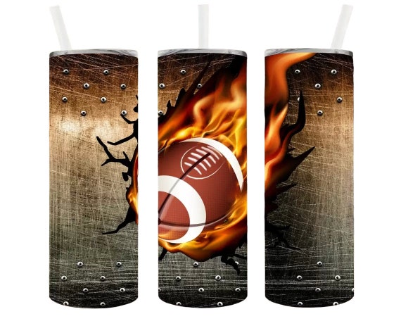 Football Tumbler Wrap Sublimation Transfer - Ready to Press - 20 oz Straight - Tumbler Wrap for Men, Father's Day Wrap, Sub Transfer