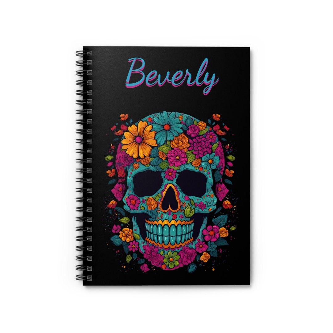 Personalized Sugar Skull Spiral Notebook - Skull Journal - Gift for ...