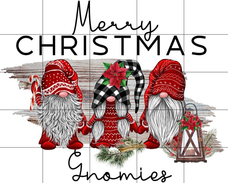 Merry Christmas Gnomies Sublimation Transfer, Christmas Printed Sub Transfer, Gnome Sublimation Design, Ready to Use, Gnome, Gnomes, Holiday imagem 1