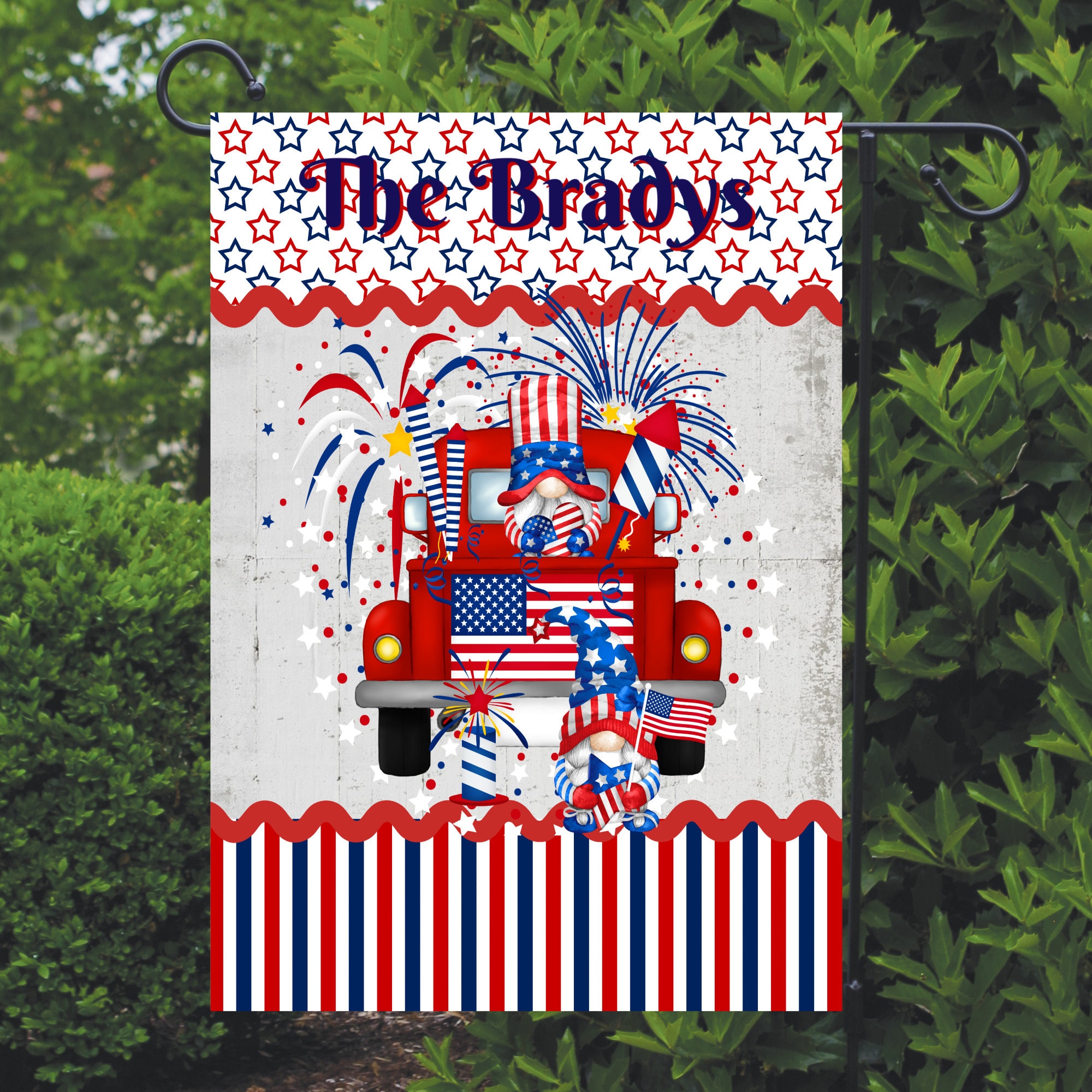 4th of July Garden Flag Personalized Patriotic Garden Flag Etsy