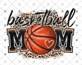 Basketball Mom Leopard Sublimation Transfer, Printed, Ready to Use, Basketball Sublimation Design Transfer, Sublimation Image, Sports Mama