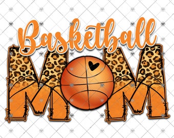 Basketball Mom Leopard Sublimation Transfer, Printed, Ready to Use, Basketball Sublimation Design Transfer, Sublimation Image, Sports Mama