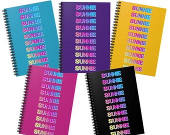 Personalized Name Spiral Notebook, Name Gifts for Kids, Back to School, Personalized School Supplies, Lined Paper Journal, Choose Color