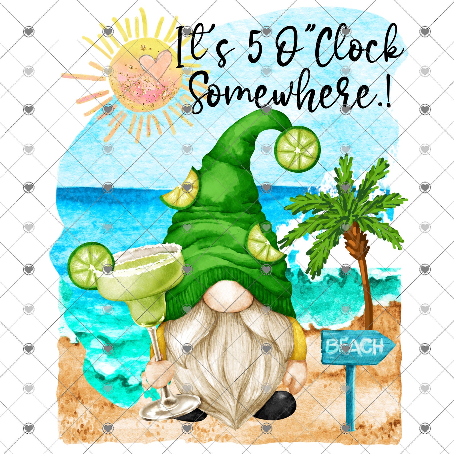 It's 5 O'clock Somewhere Beach Cabana Vinyl Decal Sticker - Perfect For Car, Truck, Cooler, Or Laptop