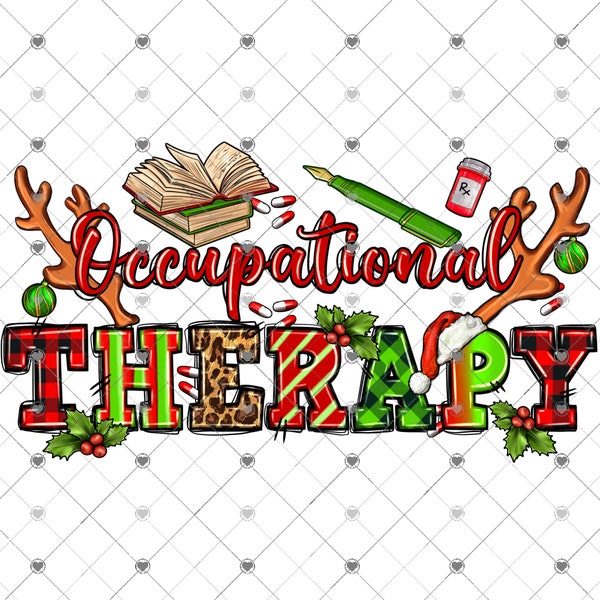 Occupational Therapist Christmas Ready to Press Sublimation Transfer, Ready to Use, Holiday Occupational Therapy, Medical, Sub Image