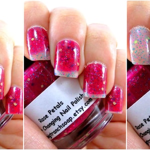Color Changing Nail Polish- Glitter - Mood Nail Polish - Rose Petals - FREE U.S. SHIPPING - Nail Polish/Lacquer - 0.5 oz Full Sized Bottle