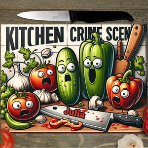 Funny Vegetable Personalized Glass Cutting Board, Funny Kitchen Personalized Kitchen Decor, Humorous Vegetables Chopping Board, Custom