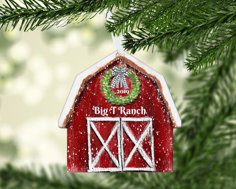 Barn Personalized Christmas Ornament Farm Ornament Ranch Etsy