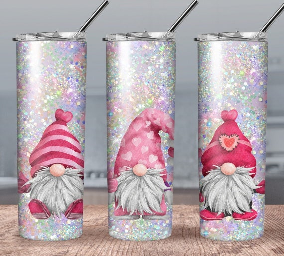 Glitter Gnome Tumbler Sublimation Wrap Ready to Press Sublimation