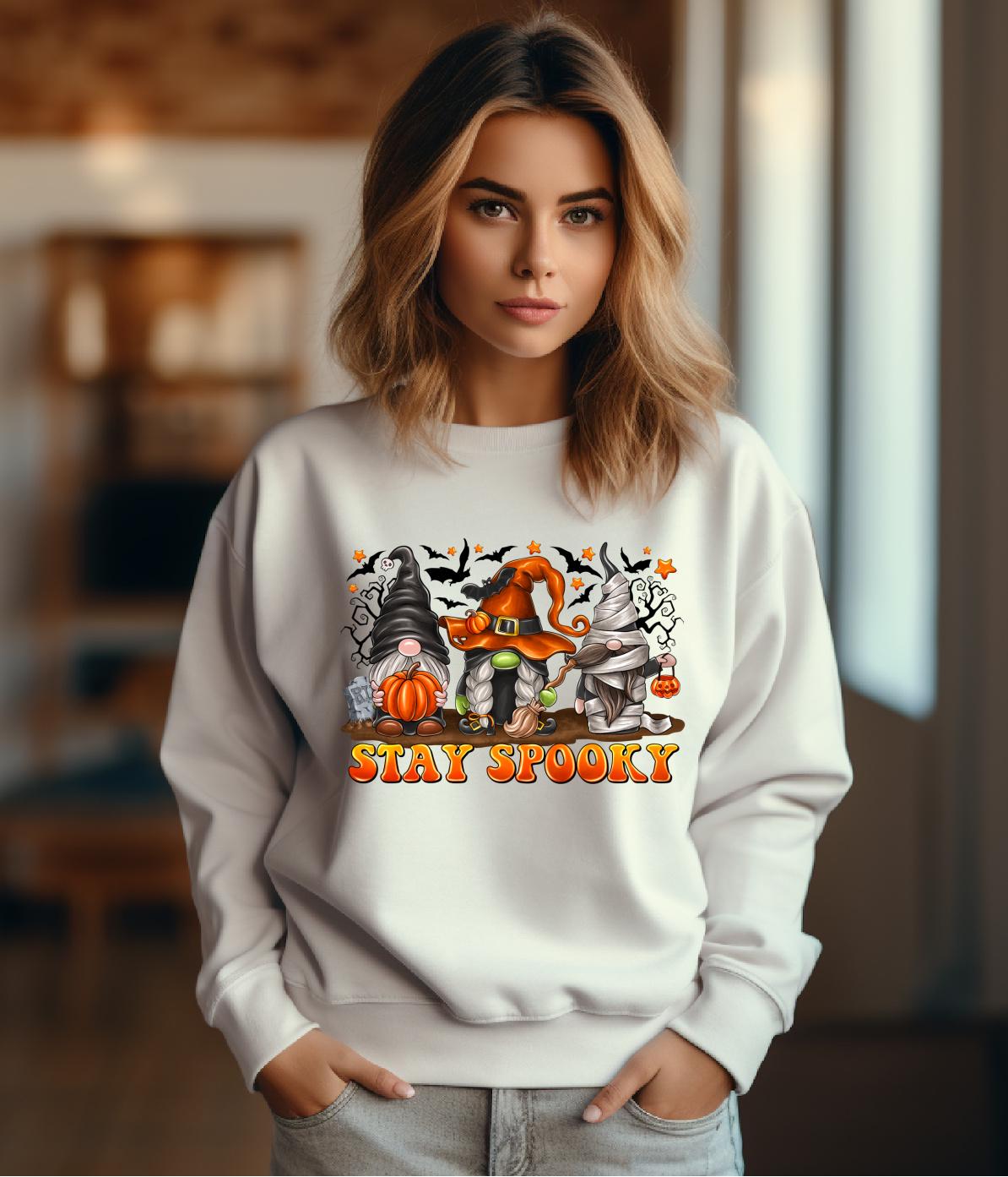 Stay Spooky Halloween Sublimation Transfer Printed, Gnomes Pumpkins ...